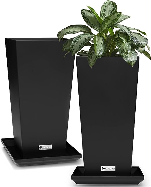 Elevens Tall Planters 20 Inch Tapered Square Planters Garden Flower Pots,Indoor/Outdoor Planter w... | Amazon (US)