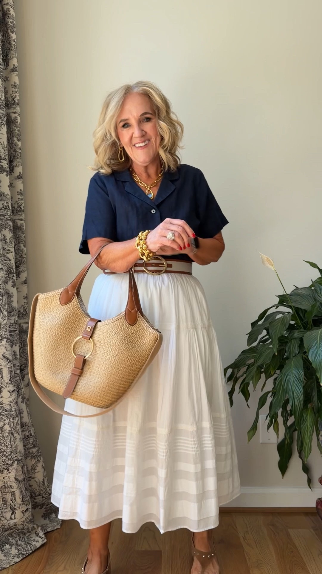Summer classics! White skirt this is a  med short linen top medium 
10% off on my bag code NANETTR

#LTKOver40 #LTKootd #LTKPetite