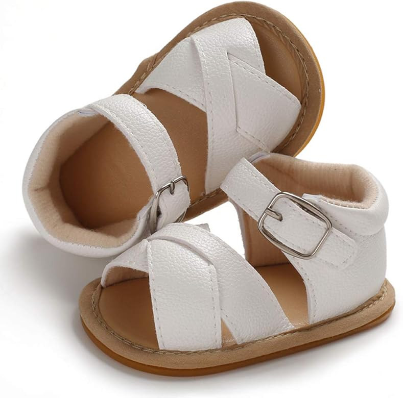 SOFMUO Baby Girls Boys Sparkly Bowknot Sandals Premium Soft Anti-Slip Rubber Sole Infant Summer O... | Amazon (US)