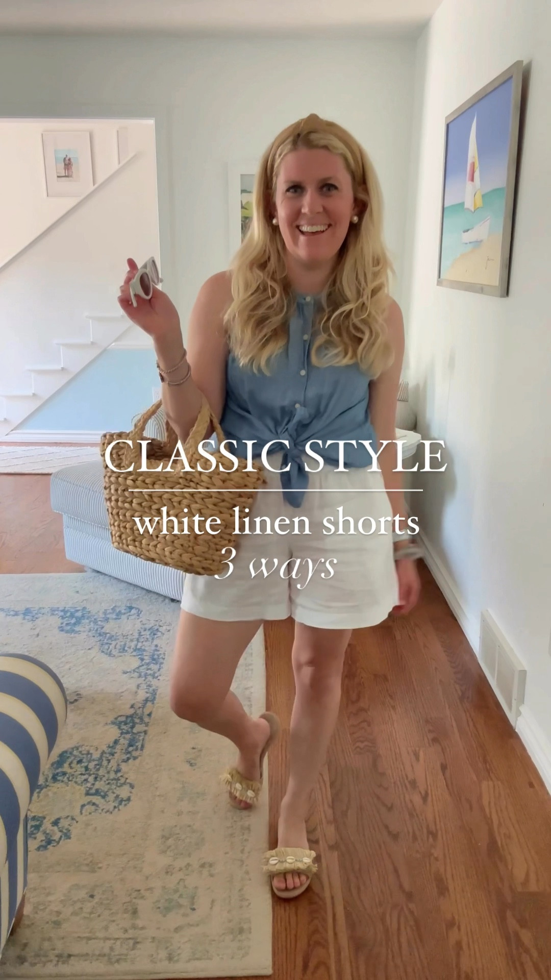 Styling classic white linen shorts three ways! 

Linen, linen shorts, chambray, stripes, white linen shirt, preppy, preppy style, shrunken tee, classic style, j.Crew, J.Crew Factory, summer style, rattan, woven bag 

#LTKStyleTip #LTKSeasonal #LTKFindsUnder100
