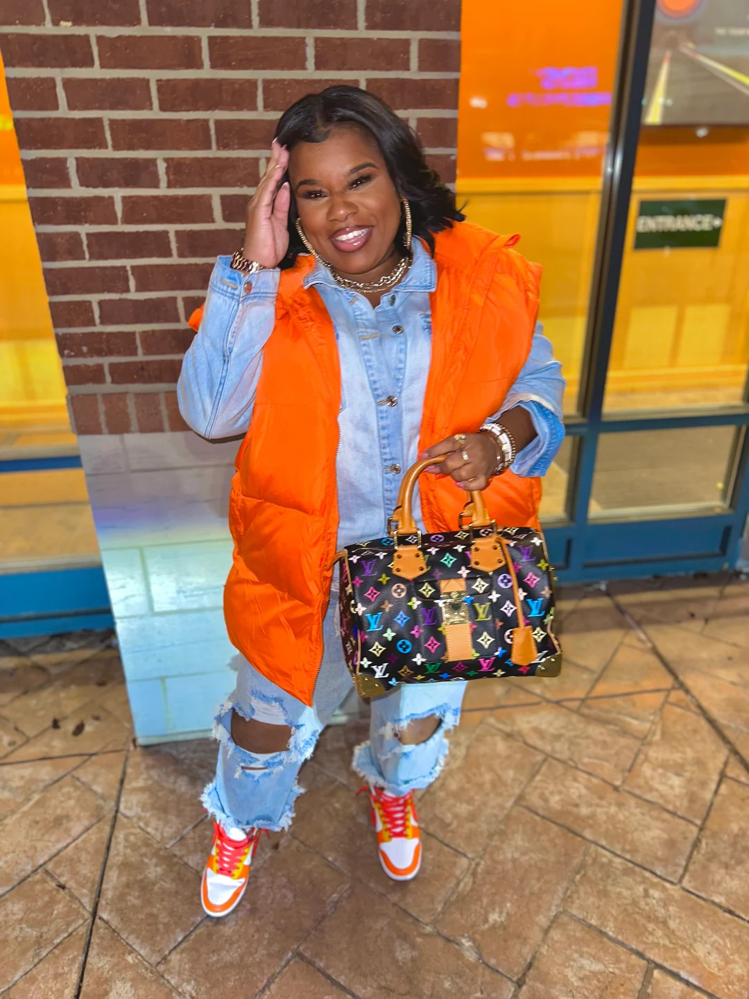 Orange Puffer Vest - Etsy | Etsy (US)