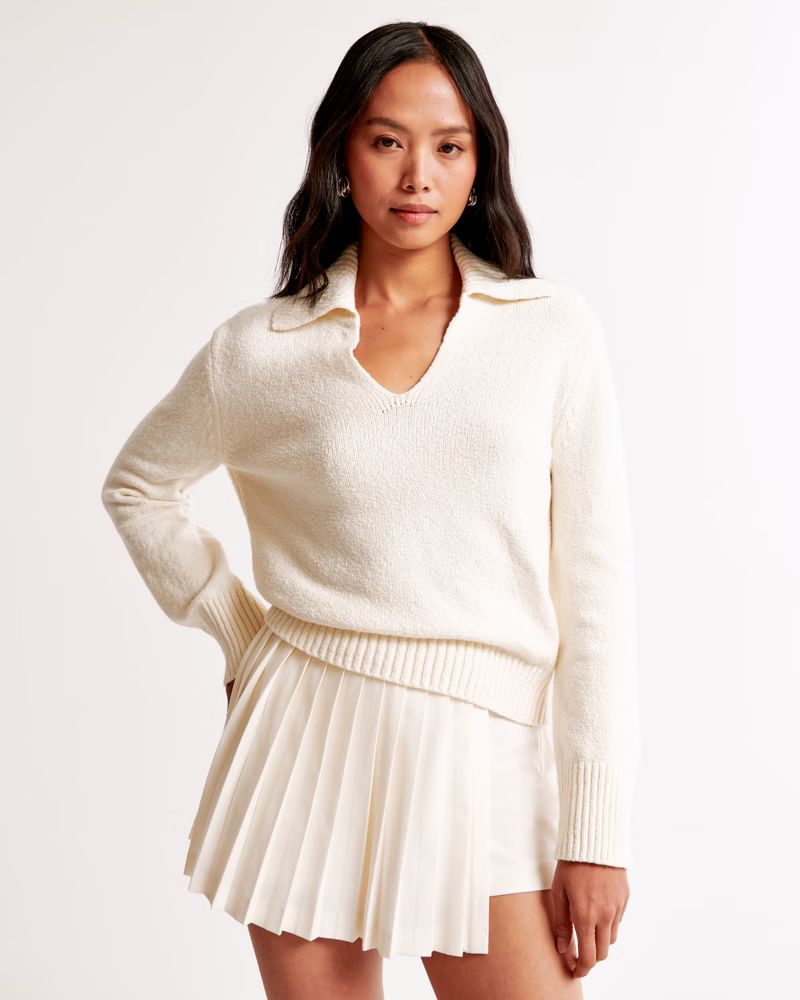 Textural Notch-Neck Sweater | Abercrombie & Fitch (US)