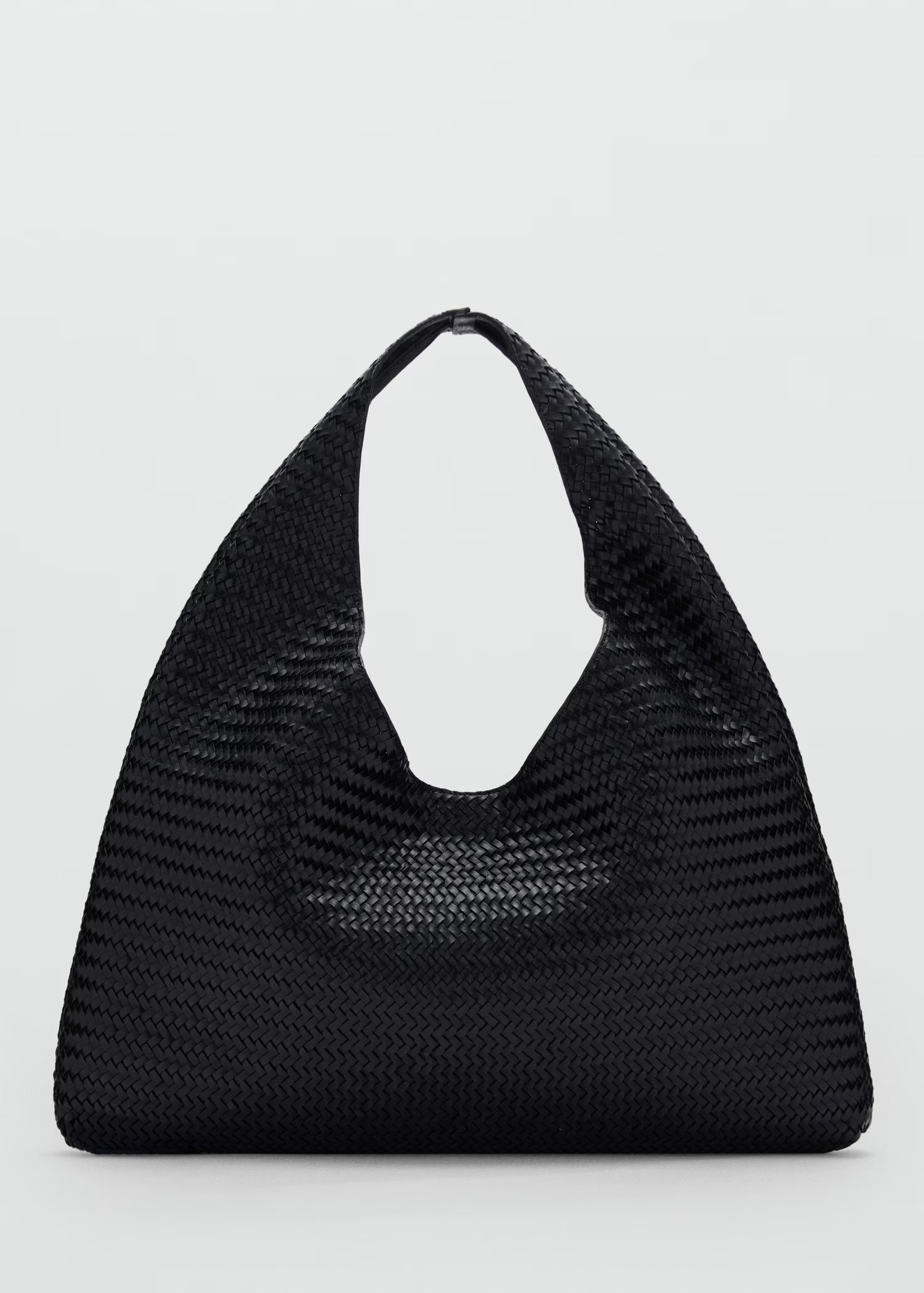 Large braided leather shoulder bag | MANGO (UK)