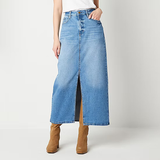 a.n.a Womens High Rise Long Denim Skirt | JCPenney