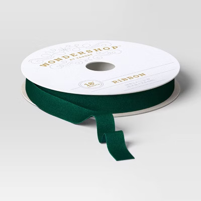 SponsoredShop all Wondershop18' Christmas Fabric Ribbon Green Velvet - Wondershop™5 out of 5 st... | Target
