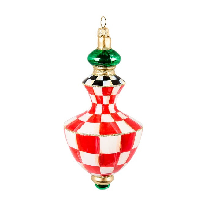 Check It Out Hourglass Drop Glass Ornament | MacKenzie-Childs
