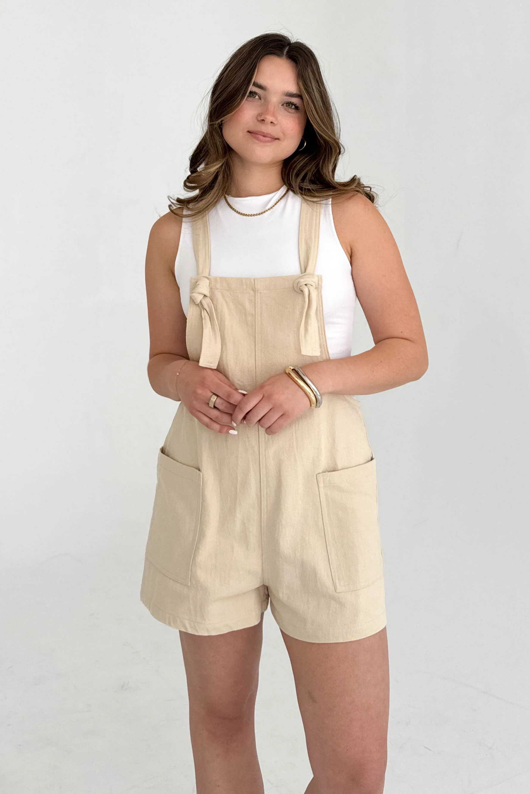 Bianca Overalls in Stone | Grey Bandit