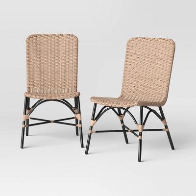Popperton 2pk Patio Dining Chairs - Black - Threshold™ designed with Studio McGee | Target