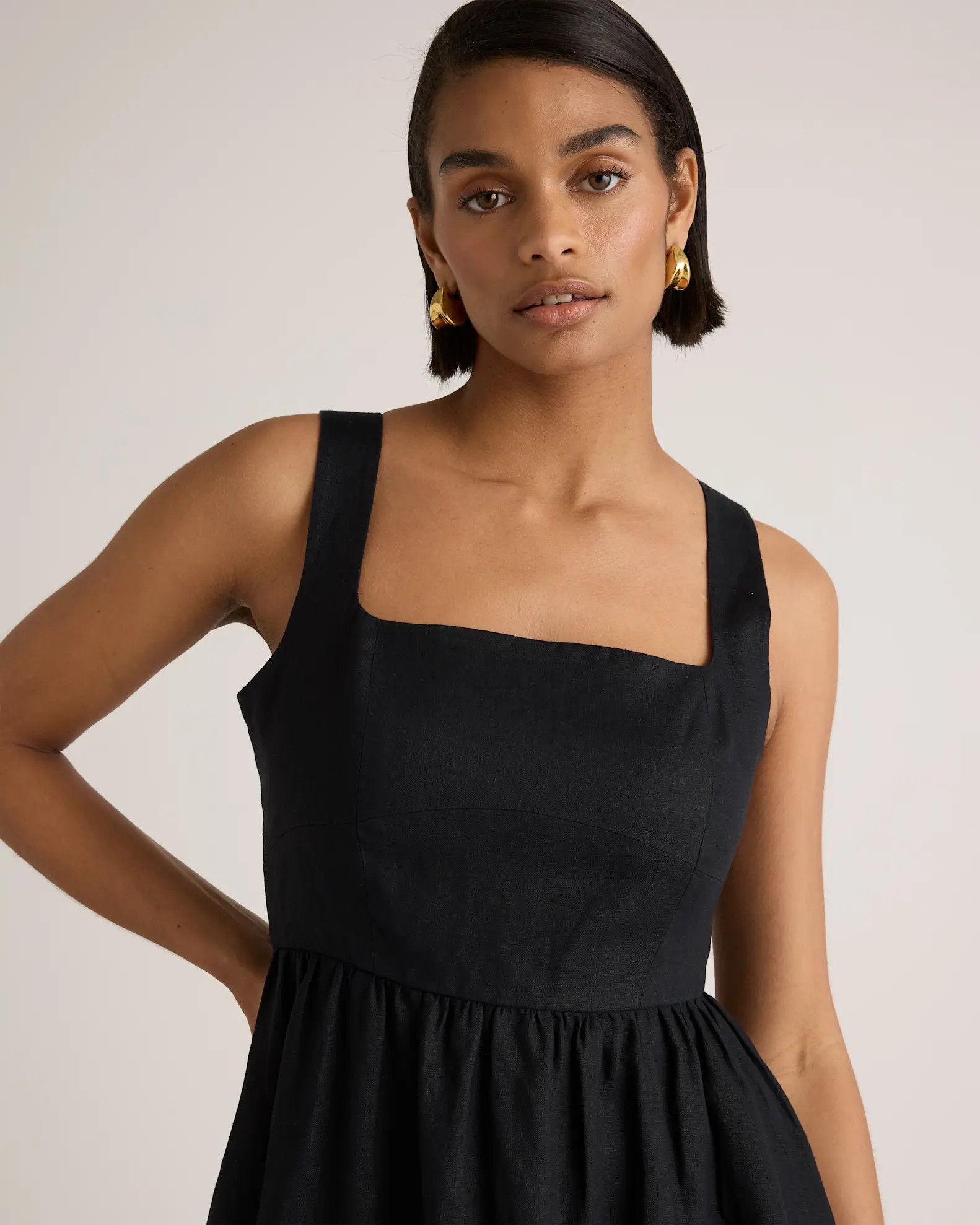 100% European Linen Fit & Flare Midi Dress | Quince