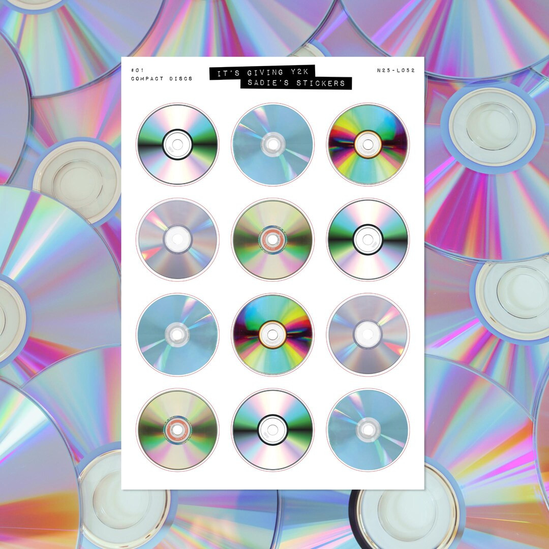 Compact Discs Cds • It's Giving Y2K • Junk Journal Scrapbook Sticker Sheet • Trinkets & Tid... | Etsy (US)