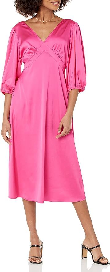 The Drop Women's Athena V-neck Silky Midi Dress | Amazon (US)