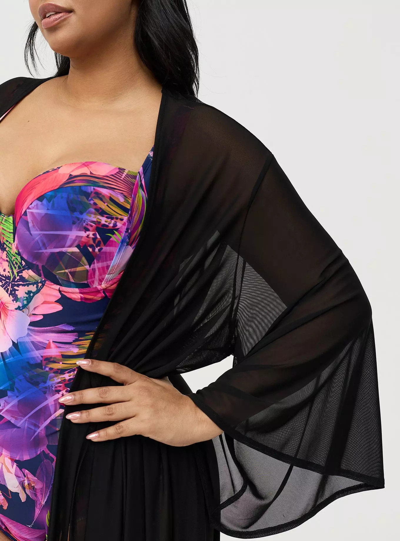 Tie Front Maxi Swim Kimono | Torrid (US & Canada)