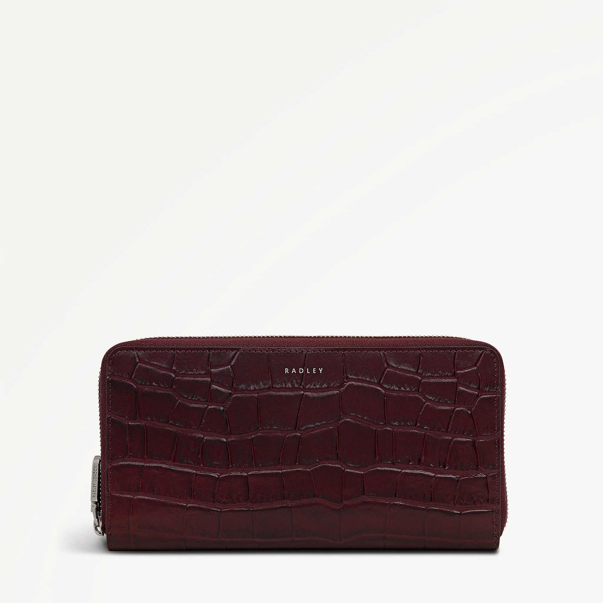 Dukes Place - Faux Croc Large Zip Around Wallet Dark Cherry - 113147 | Radley London US