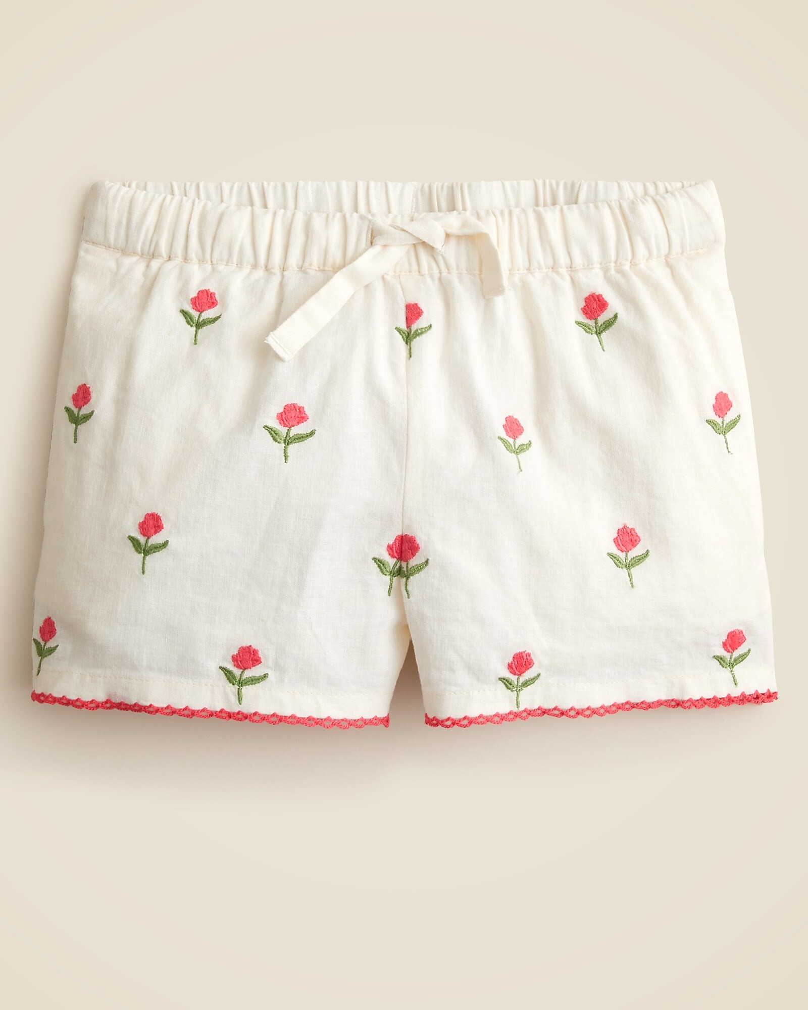 Girls' embroidered squareneck tank top in linen-cotton blend | J. Crew US