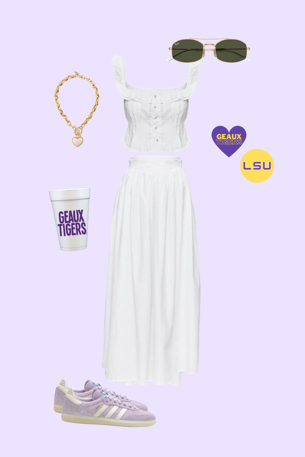 LSU purple yellow & white gameday outfit idea ! 

#LTKSeasonal #LTKStyleTip