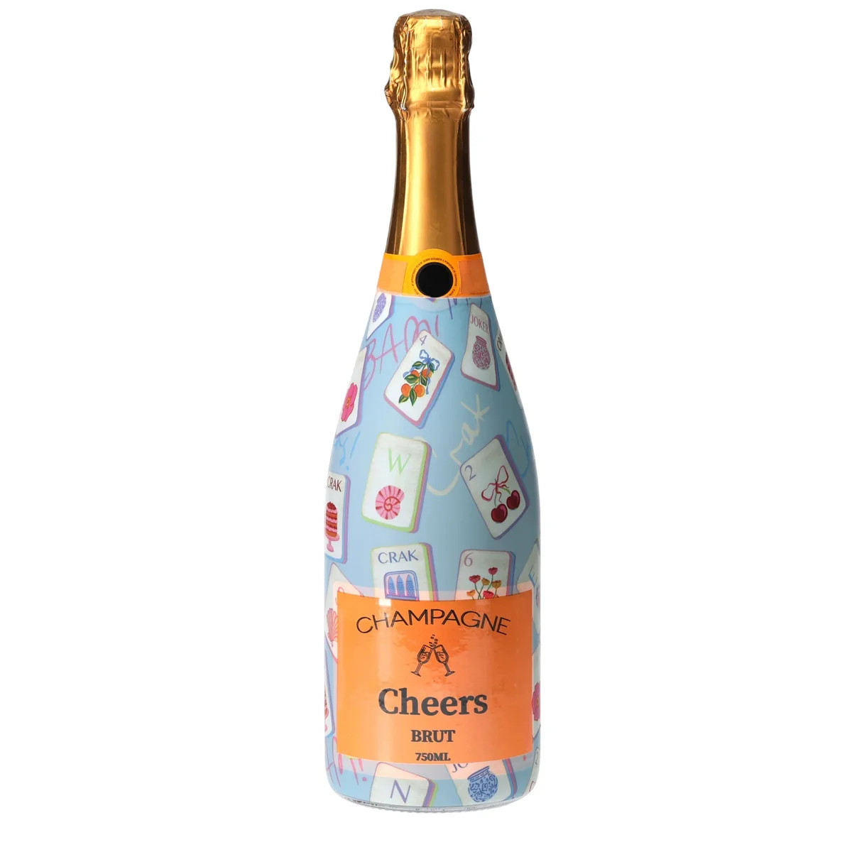 Pastel Blue Mahjong Champagne Bottle Wrap | Beau Bottles