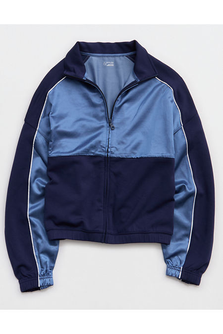 OFFLINE By Aerie ChillUp Seamed Full Zip Women's Royal Navy XXS | American Eagle Outfitters (US & CA)