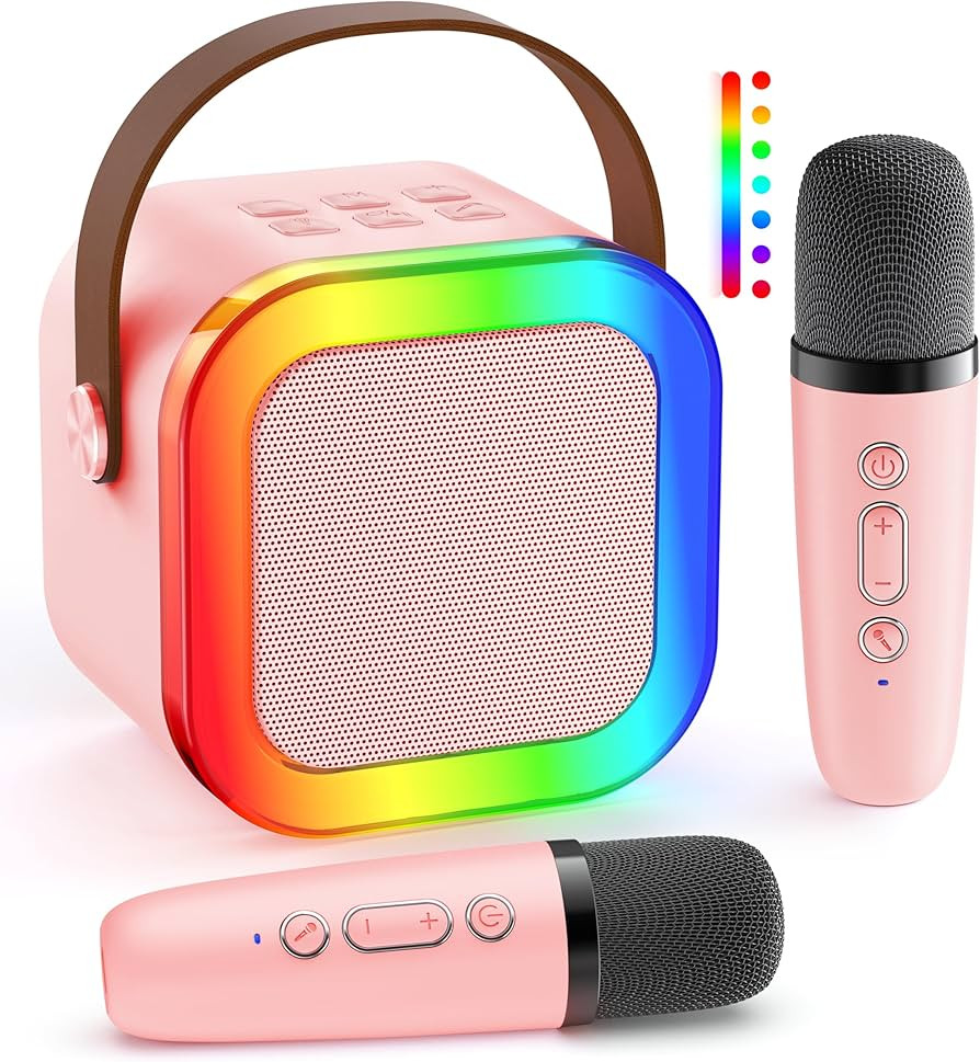 Mini Karaoke Machine for Kids Adults: Portable Bluetooth Speaker with 2 Wireless Microphone for H... | Amazon (US)