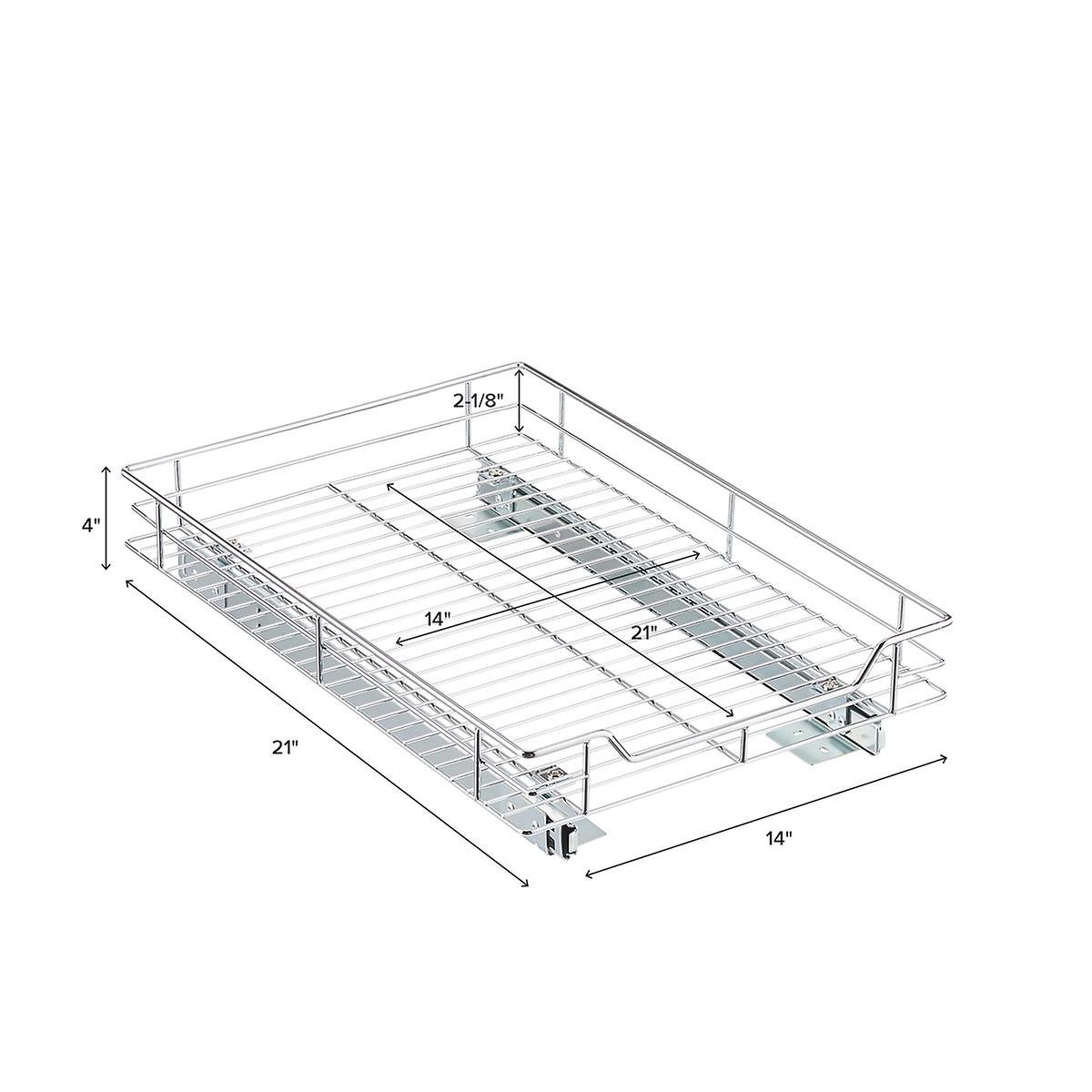 14"  Roll-Out Cabinet Drawer Chrome | The Container Store