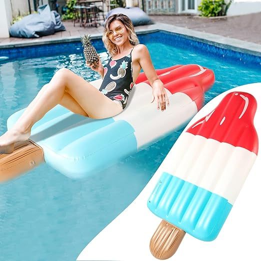 SPERPAND Inflatable Popsicle Ice Cream Pool Floats, Pool Raft Lounge for Pool Party Decorations G... | Amazon (US)