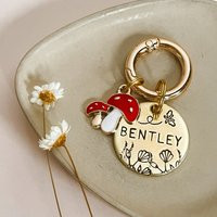 Spring Fling Dog Tag, Pet Id Personalized Hand Stamped Engraved Dog Tag, Flower Tag | Etsy (US)