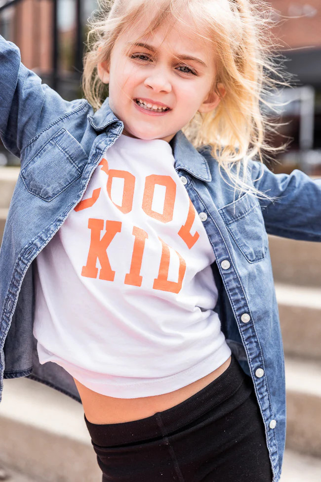 Cool Kid White Graphic Tee | Pink Lily