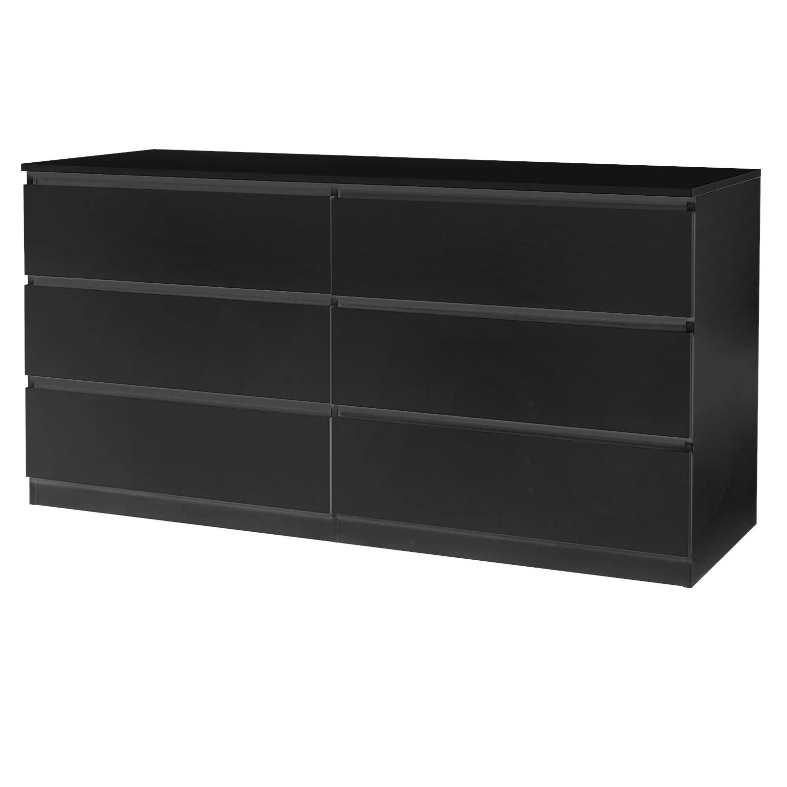 UBesGoo Blanco Moderno 6 Cajón Vestidor Dormitorio Acabado Negro | Walmart (US)