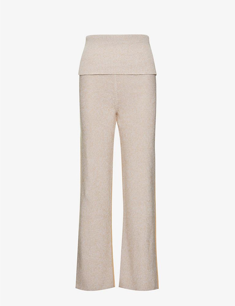 Diag Languid brand-embossed straight-leg high-rise cotton-blend knitted trousers | Selfridges