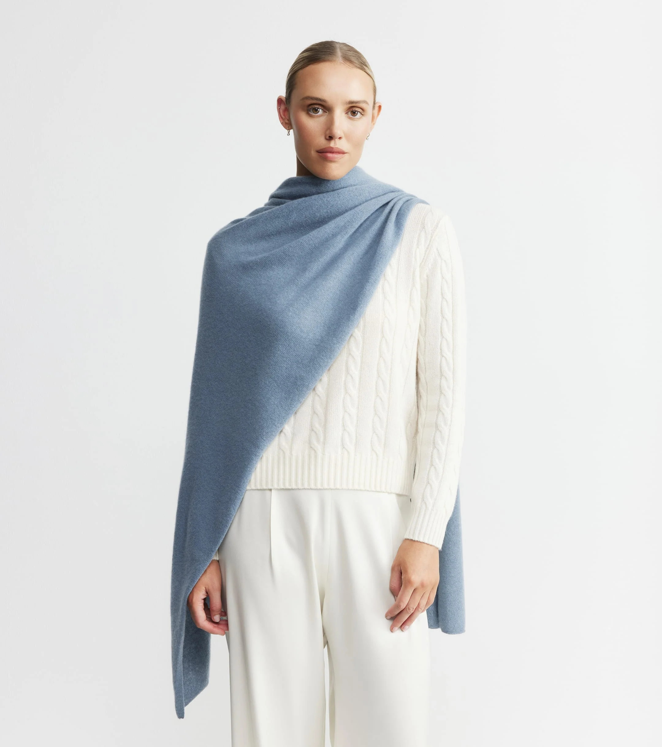 Cashmere Travel Wrap - Steel Blue | Elle & Riley