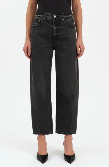 DAZE Westward High Waist Ankle Barrel Leg Jeans in Night Life Vintage at Nordstrom Rack, Size 26 | Nordstrom Rack
