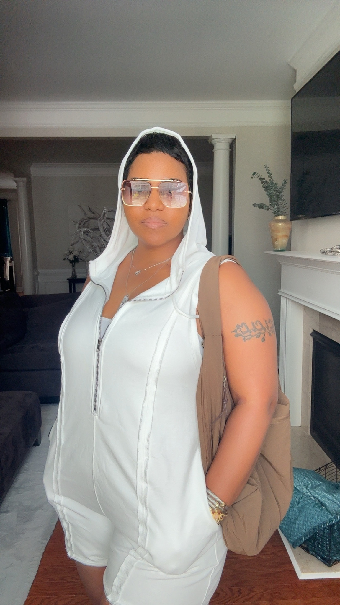 Romper  w/ hoodie!! #summerromper #romper #allwhiteromper #fashionover40 

#LTKMidsize #LTKFindsUnder50 #LTKOver40