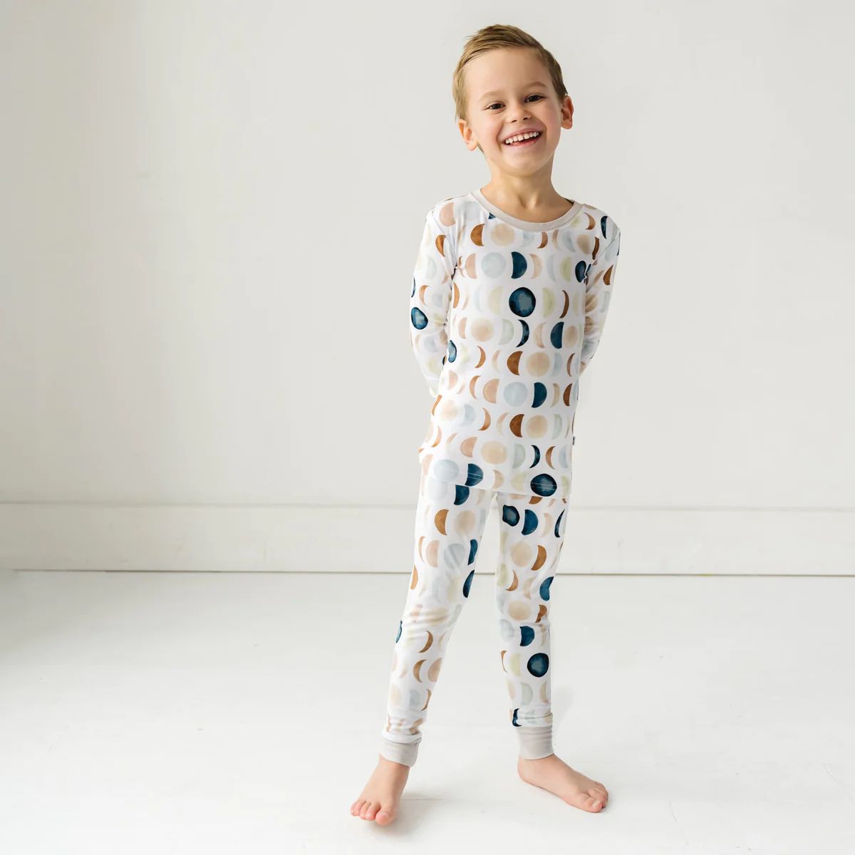 Luna Neutral Two-Piece Bamboo Viscose Pajama Set | Little Sleepies