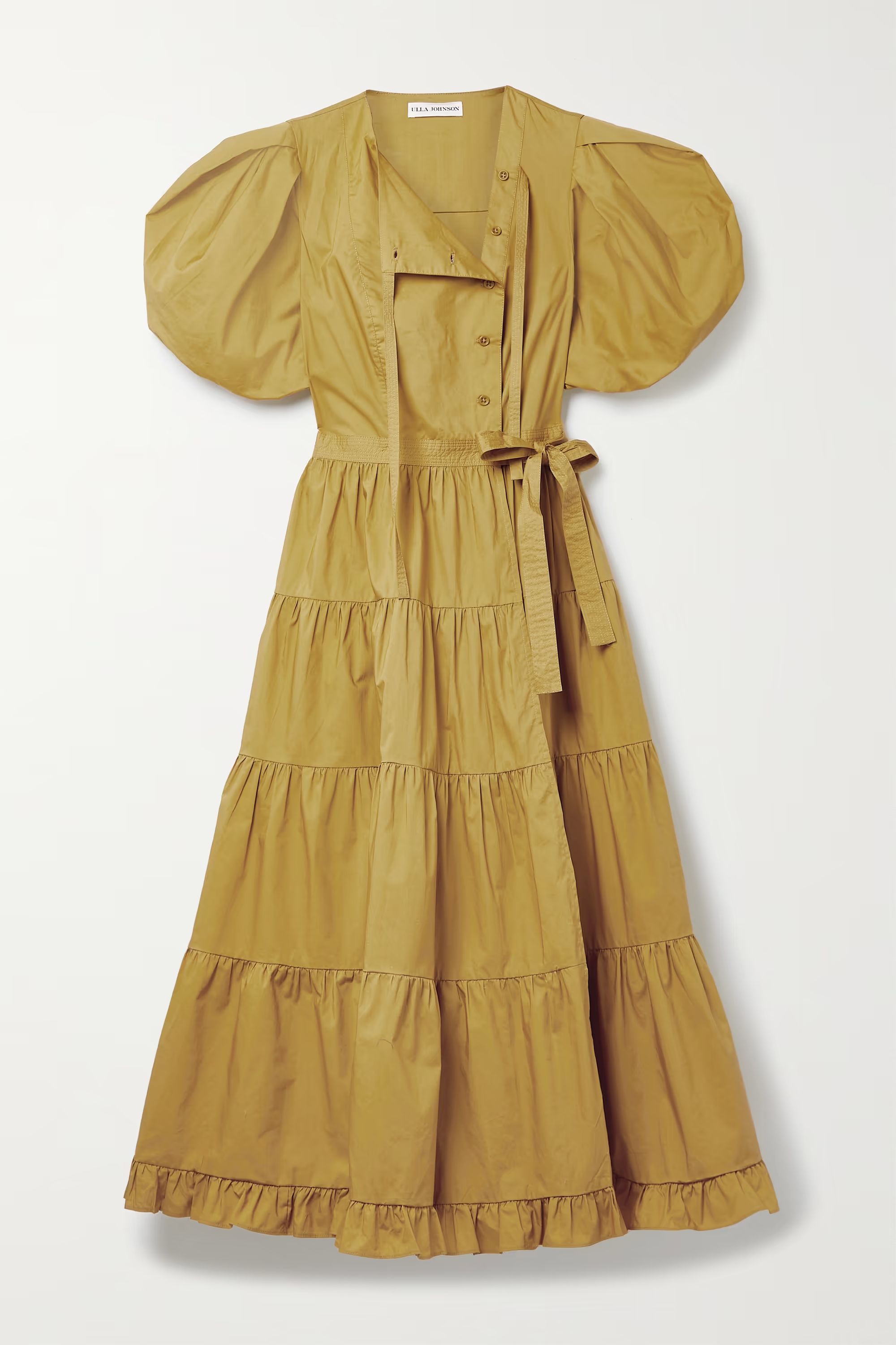 Agathe tiered cotton-poplin wrap midi dress | NET-A-PORTER (US)