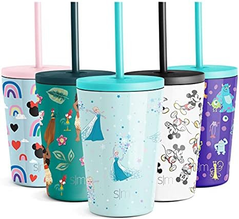 Simple Modern Disney Water Bottle for Kids Reusable Cup with Straw Sippy Lid Insulated Stainless ... | Amazon (US)
