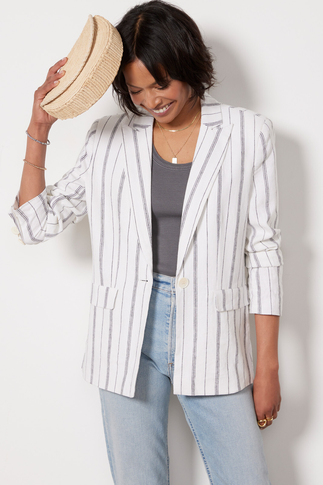 Kinley Stripe Linen Blazer | Evereve