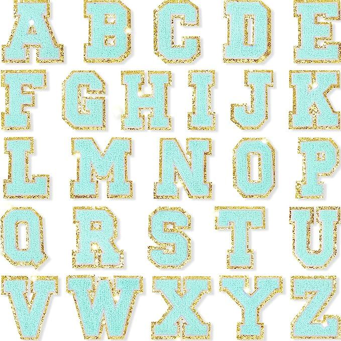 Amazon.com: 26 Pieces Glitters Patches Iron on Letters Chenille A-Z Patches Decorative Repair Emb... | Amazon (US)