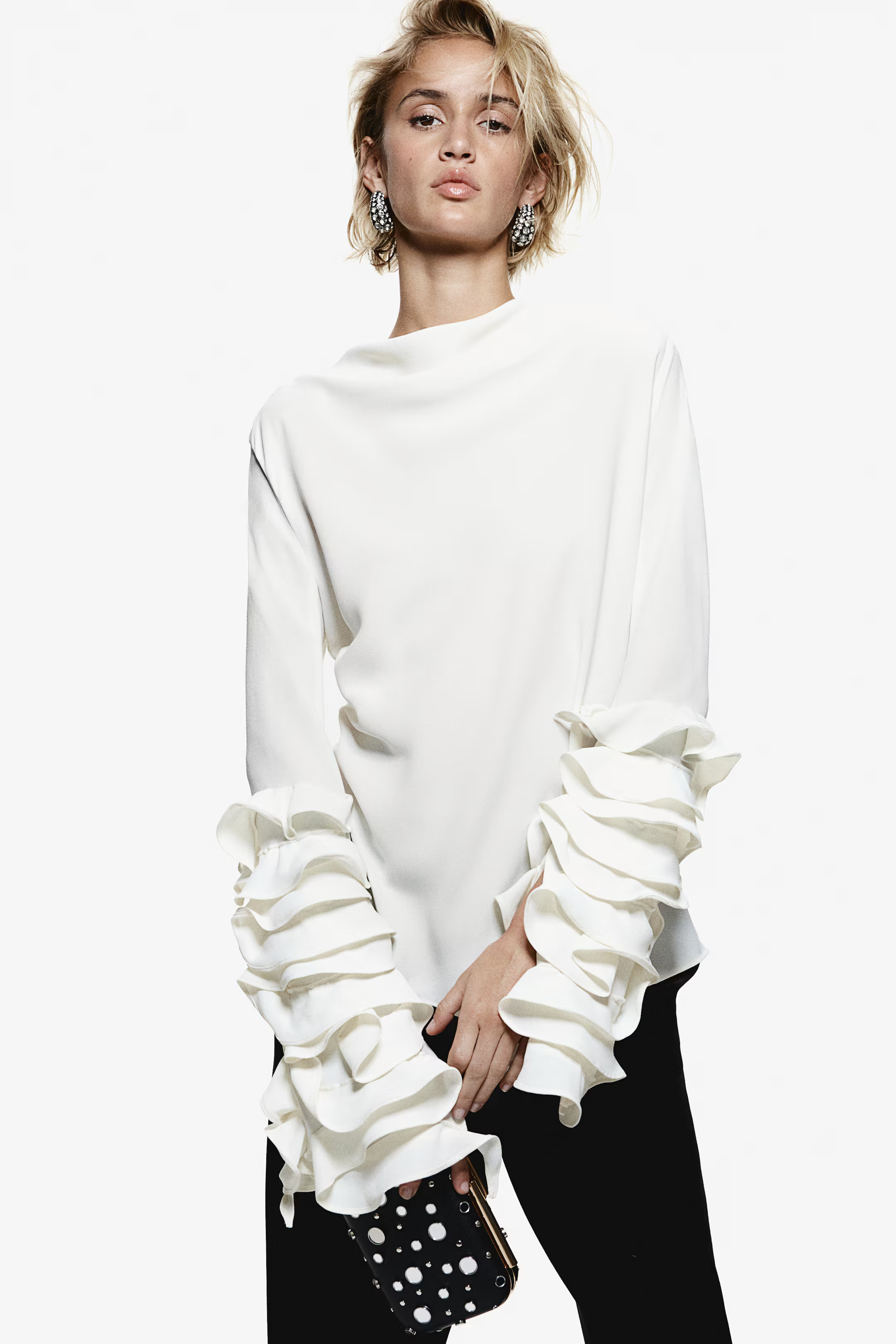 Ruffle-sleeve blouse | H&M (UK, MY, IN, SG, PH, TW, HK)