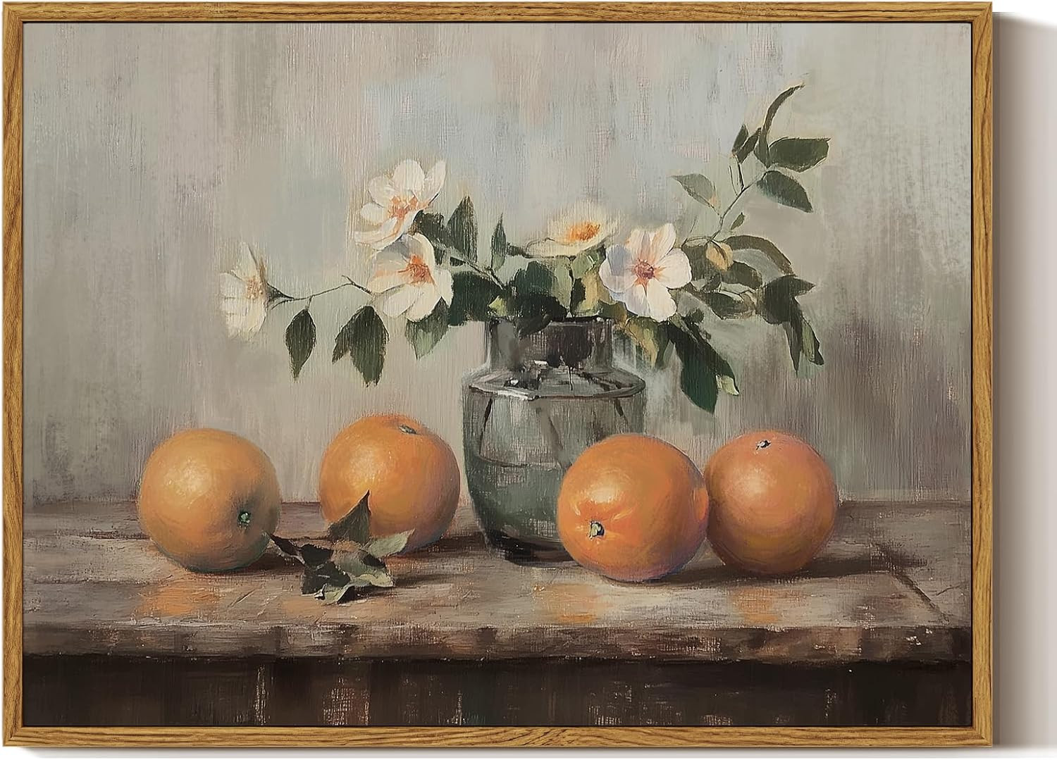 ARPEOTCY Framed Canvas Wall Art, Farmhouse Vintage Wall Decor, Oranges Still Life Painting for Co... | Amazon (US)