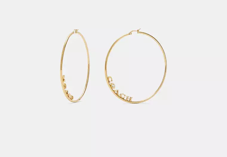 Signature Large Hoop Earrings | Coach Outlet US