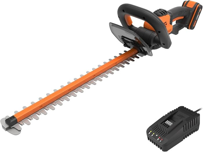 WORX WG261E Akku-Heckenschere 20V, 45cm Schwertl\u00e4nge, Zahnabstand 16mm, Doppelaktionsklinge,... | Amazon (DE)
