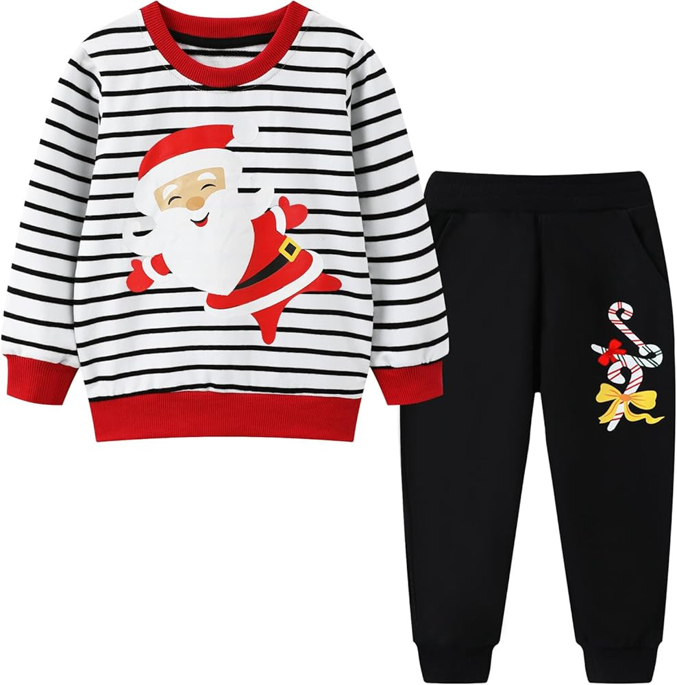 HILEELANG Toddler Boy Pants Set Sweatshirt Joggers Sweatsuit Winter Playwear Outfits Clothing Set... | Amazon (US)