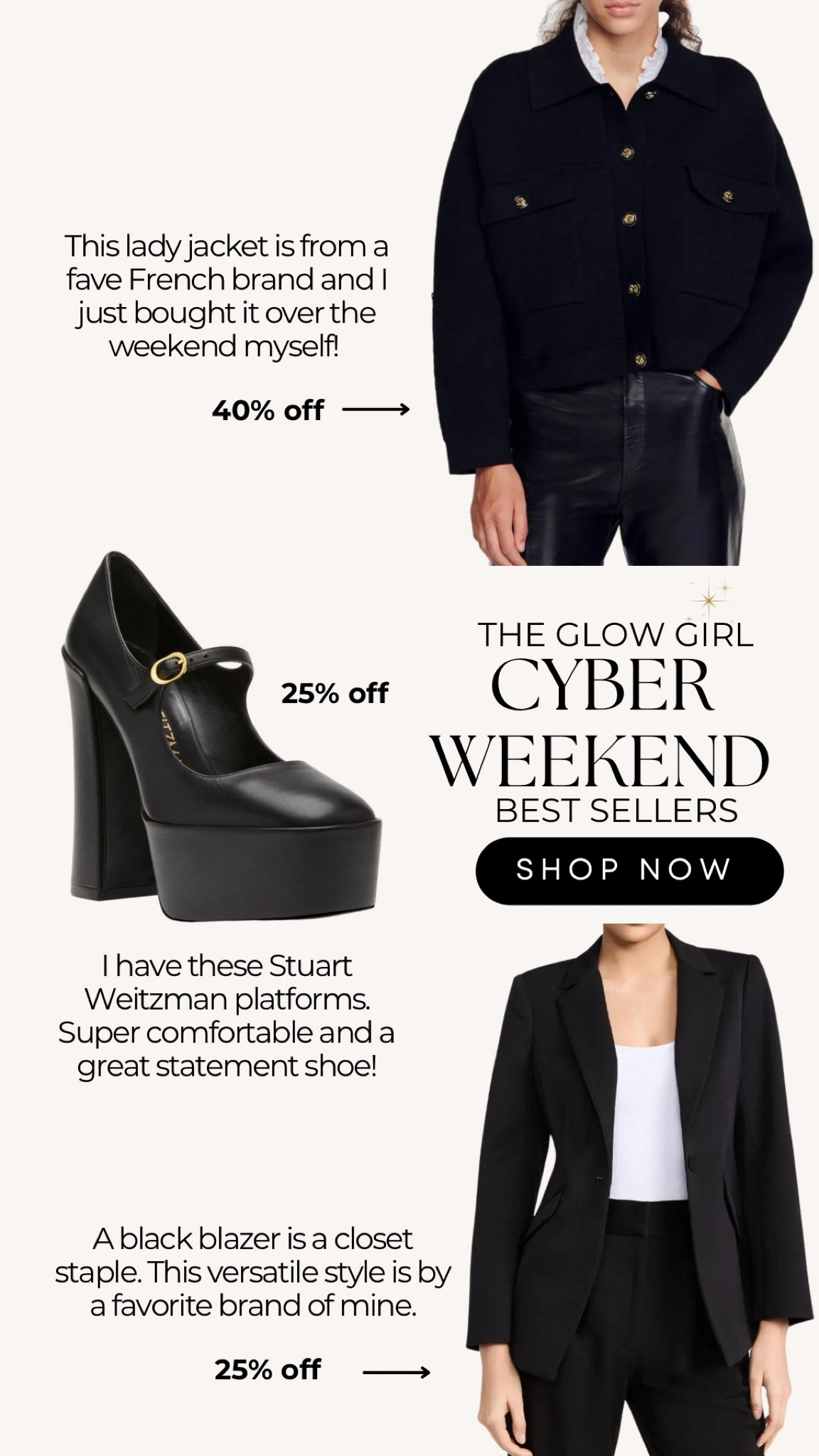The Glow Girl #cyberweek best sellers!
#designersale #stuartweitzman #holiday

#LTKshoecrush #LTKCyberWeek #LTKsalealert