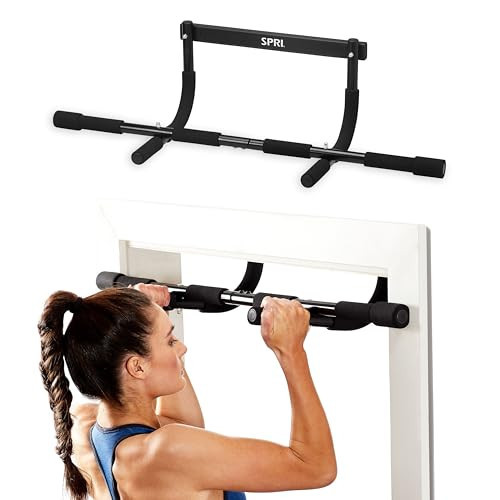 SPRI Pull Up Bar - 8-Grip Door Frame Mounting Pull-Up Bar for Versatile Workouts - Rugged Steel Frame with Foam Handles - Supports 300 Pounds - Fits Door Frames Up to 32 in. Wide – Black) | Amazon (US)