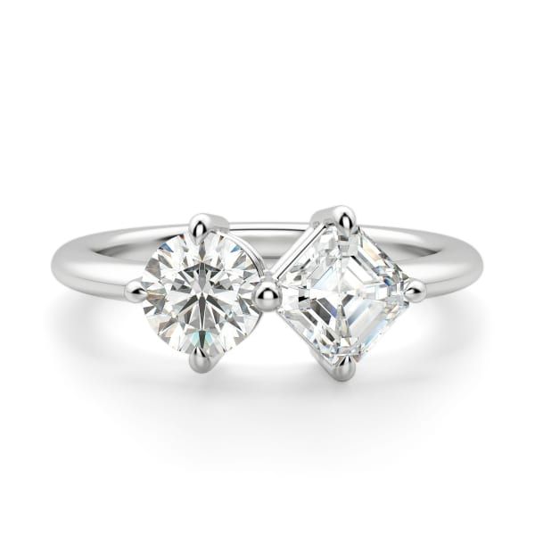 Toi et Moi Round and Asscher Cut Ring | Diamond Nexus
