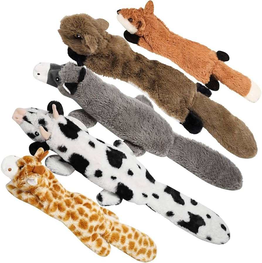 Nocciola Dog Squeaky Toys, 5 PCS Crinkle Plush Dog Toys, No Stuffing Dog Toys for Small Medium La... | Amazon (US)