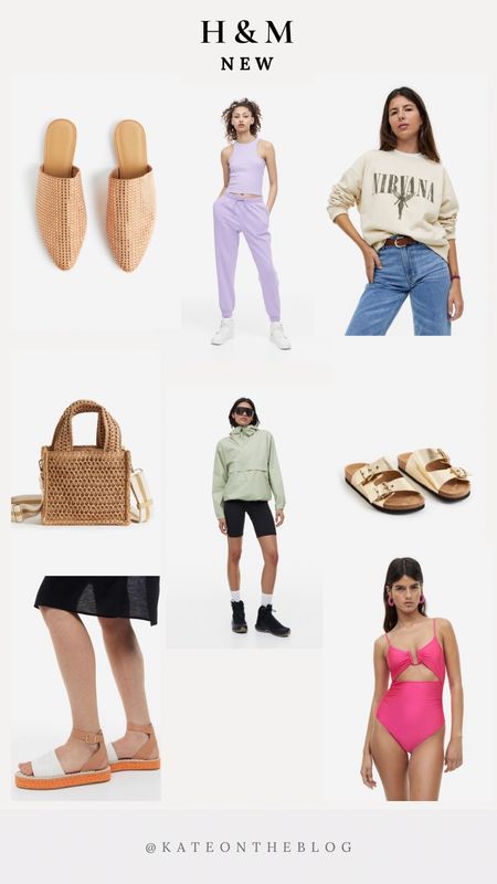 NEW @H&M! Accessories and some more casual pieces. Love the embellished mules and metallic Birkenstock shoes!! Perfect way to get in that trend without wearing metallics 😂 also love the little woven bag, the jacket etc!

Casual, swimwear, joggers, espadrille, oversized sweater 

#LTKcurves #LTKstyletip #LTKFind