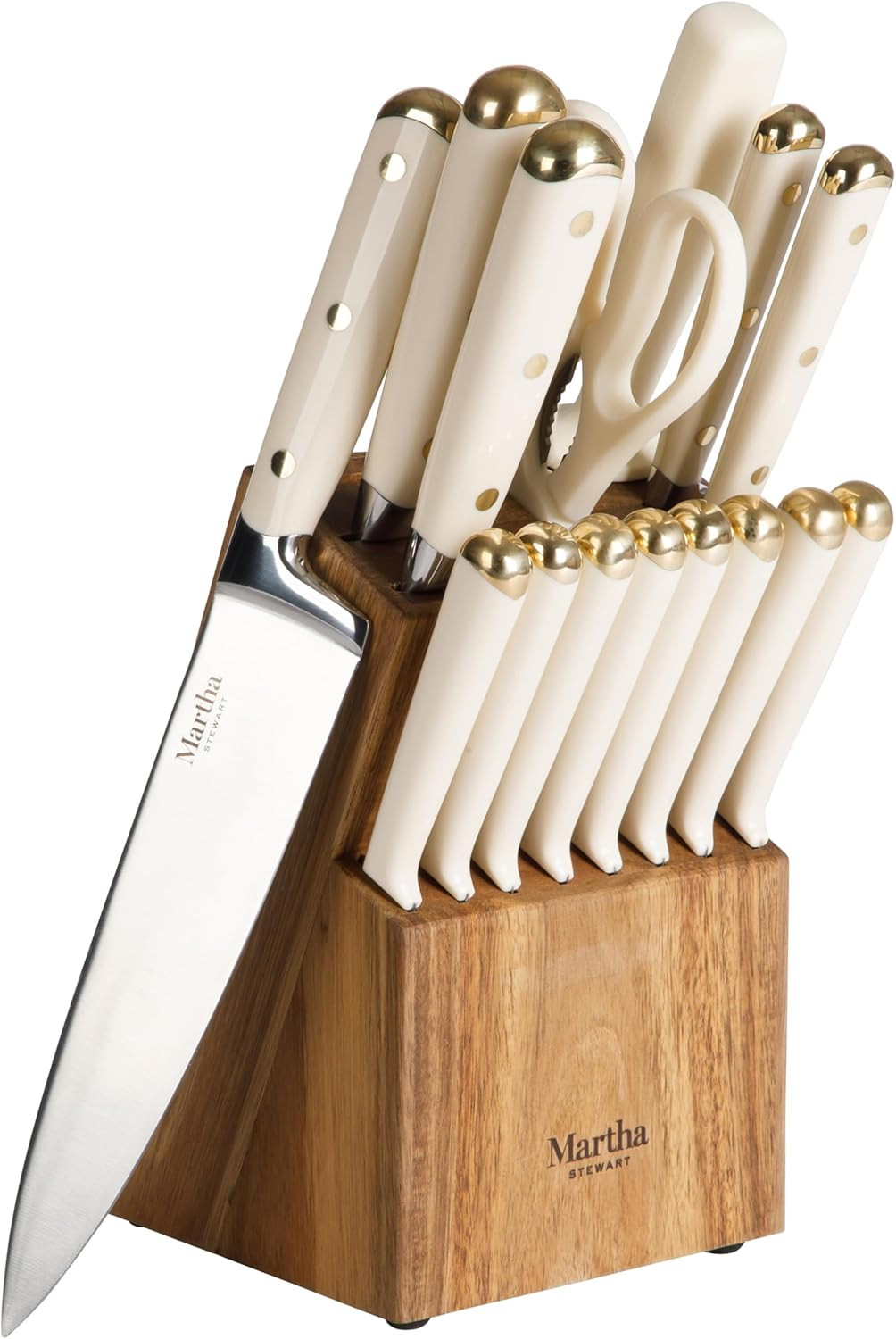 Martha Stewart 16 Piece Lockton High Carbon Stainless Steel Cutlery Kitchen Knife Block Set W/ABS... | Amazon (US)