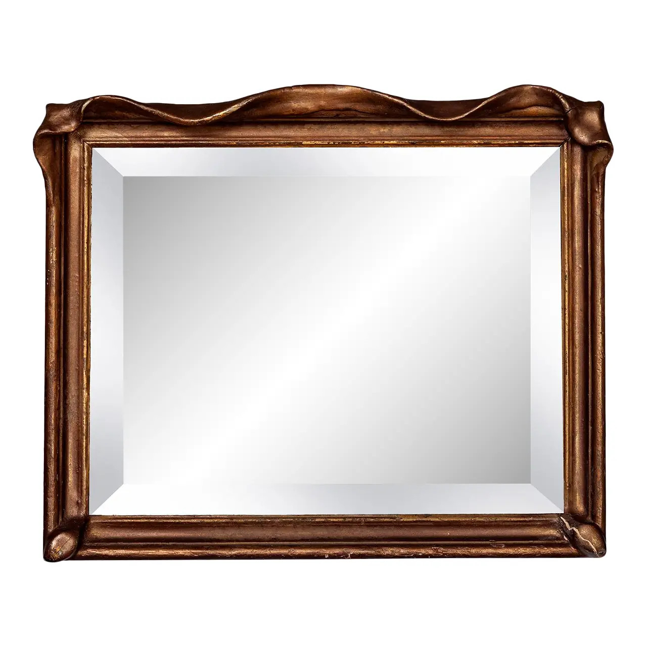 Early 20th Century Small Beveled Bat Wing Mirror | Chairish