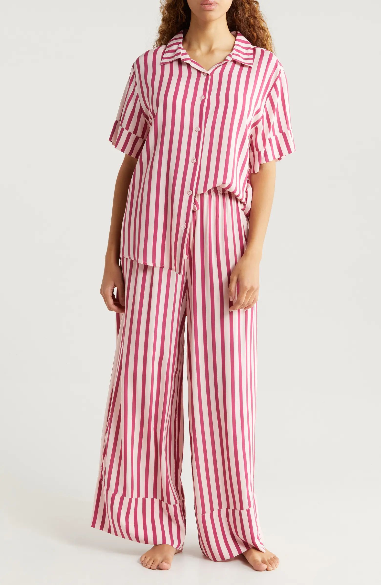 Stripe Wide Leg Pajamas | Nordstrom