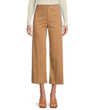 Alexandra Wide Leg Raw Hem Coordinating Twill Chino Pants | Dillard's